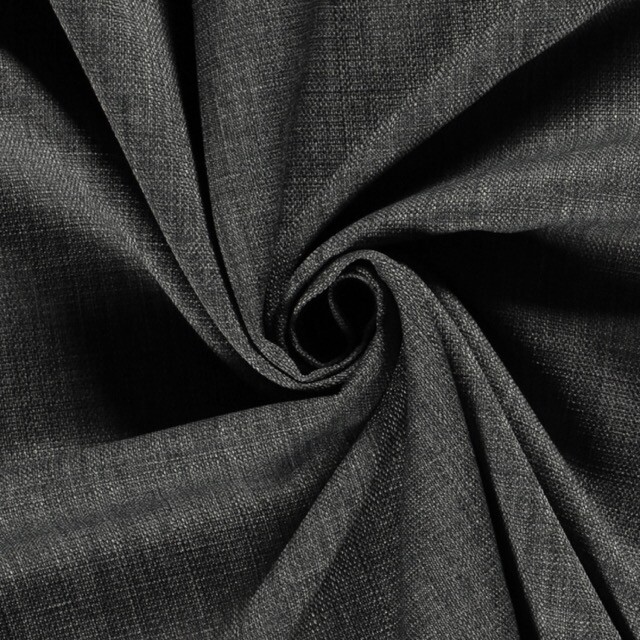 Linen look deco fabric solid dark grey