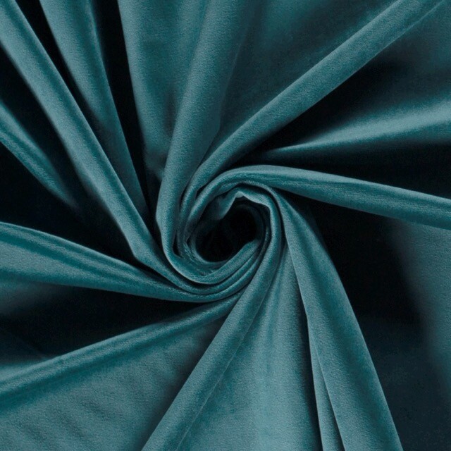 Velvet fabric solid petrol