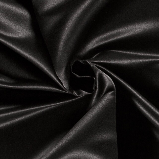 Satin duchesse solid black