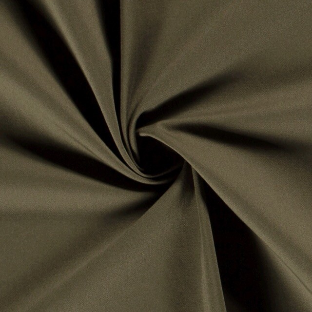 Cotton twill stretch solid khaki green