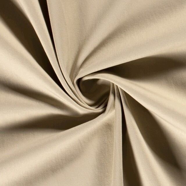 Cotton twill stretch solid beige