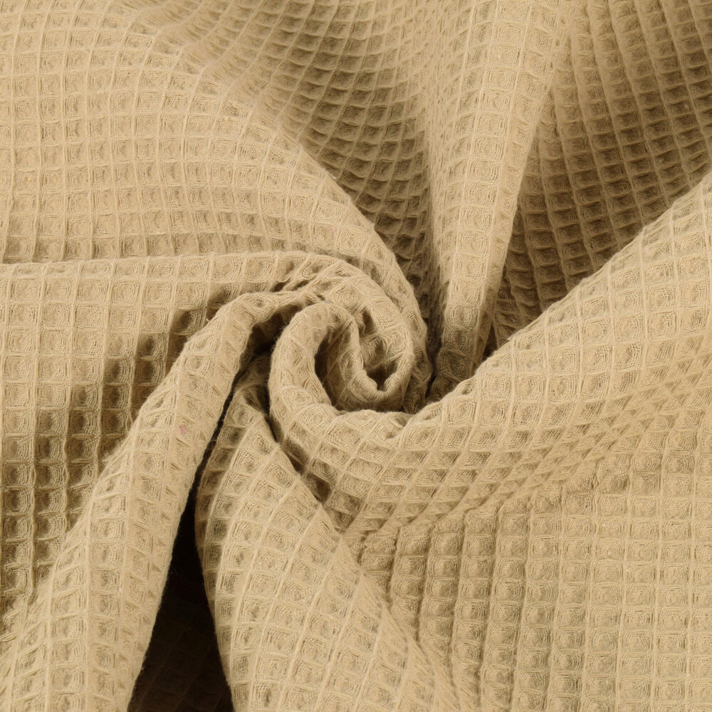 Waffle fabric coarse beige
