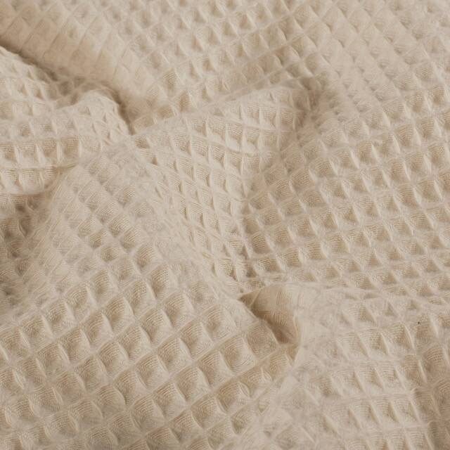 Waffle fabric coarse beige