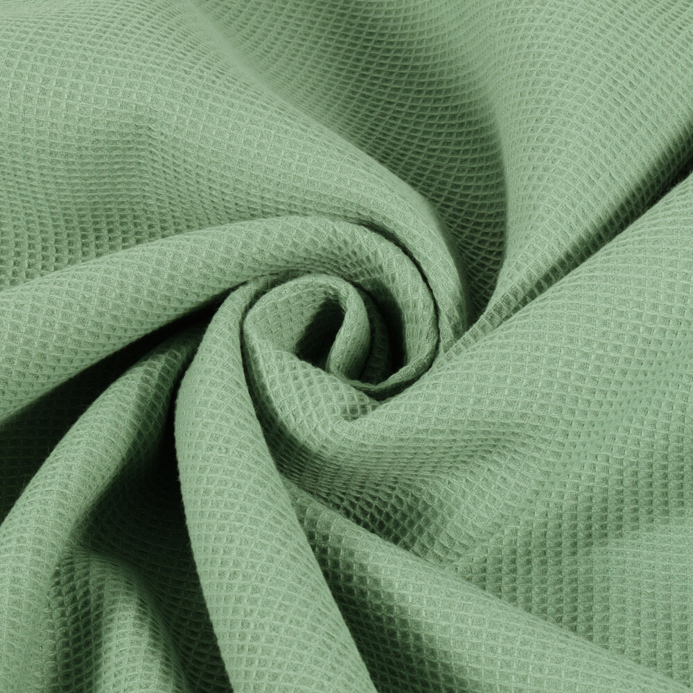 Waffle fabric fine old green