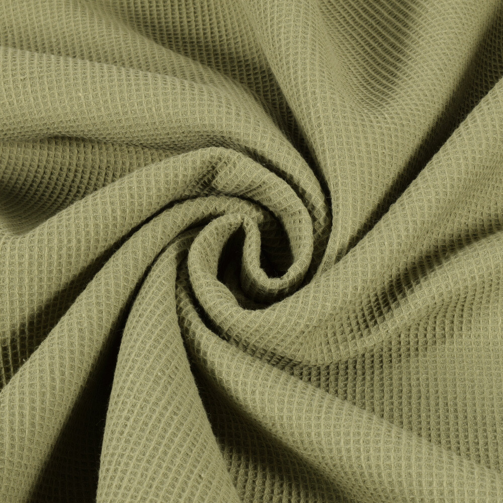 waffle fabric fine khaki green
