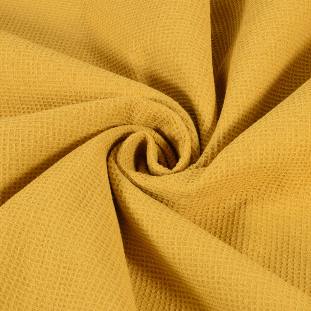 waffle fabric fine ocher