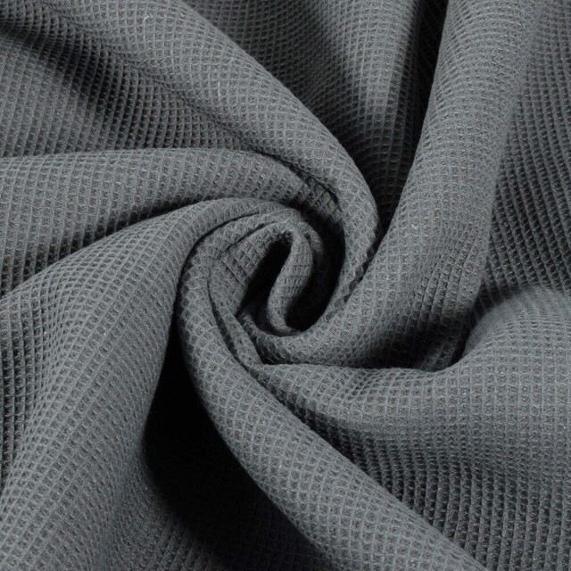 Waffle fabric fine dark grey