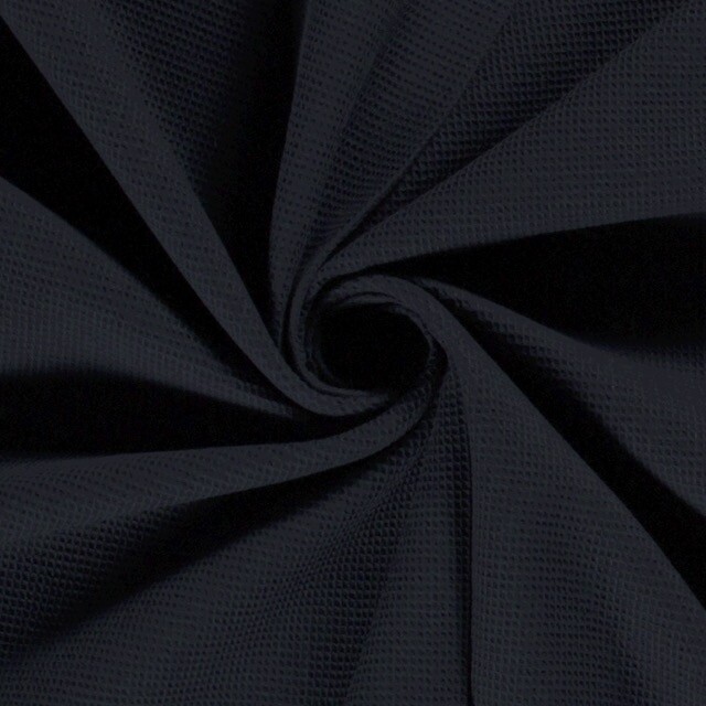 waffle fabric fine navy