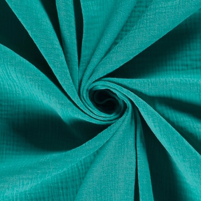Cotton muslin solid aqua