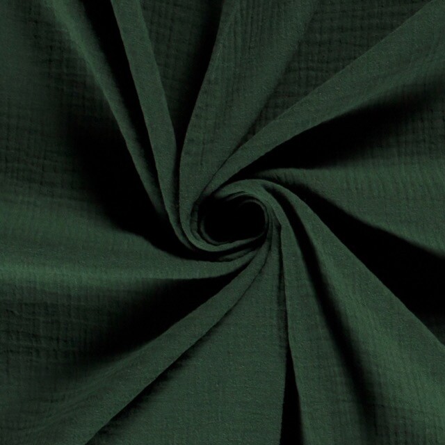 Cotton muslin solid dark green