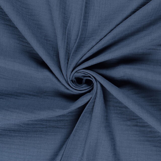 cotton muslin solid indigo