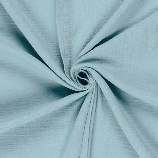 cotton muslin solid aqua/mint