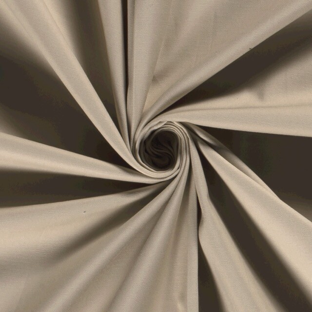 Cotton satin stretch solid beige