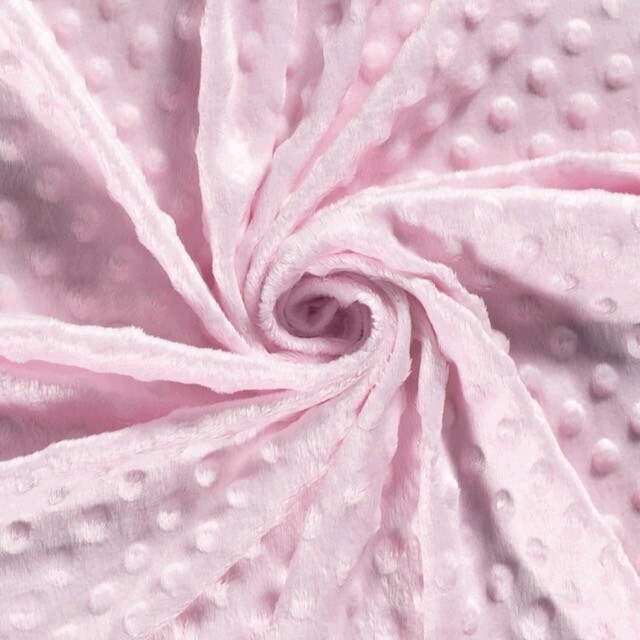 Minky fleece dots light pink