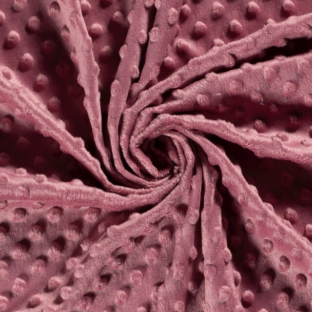 minky fleece dots old pink