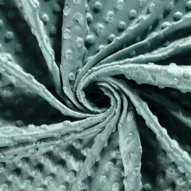 Minky fleece dots dark mint