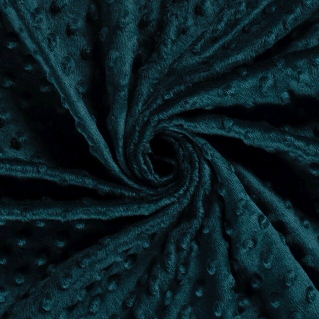 minky fleece dots petrol