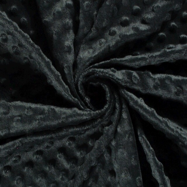 minky fleece dots dark green