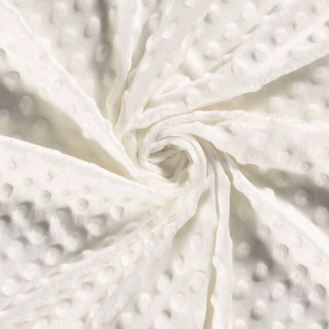 Minky fleece dots offwhite