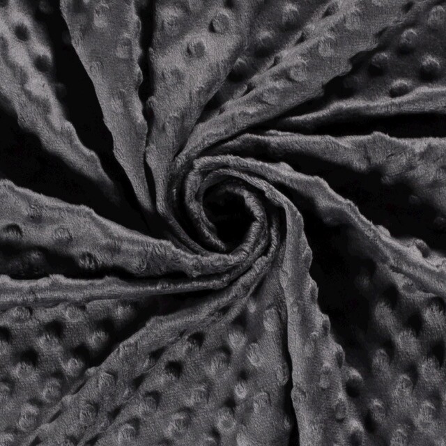 minky fleece dots dark grey