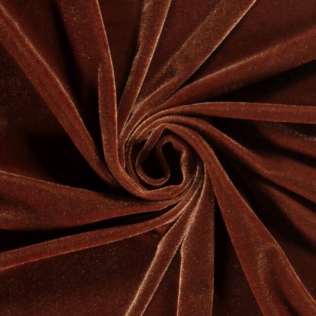 Velvet fabric brique