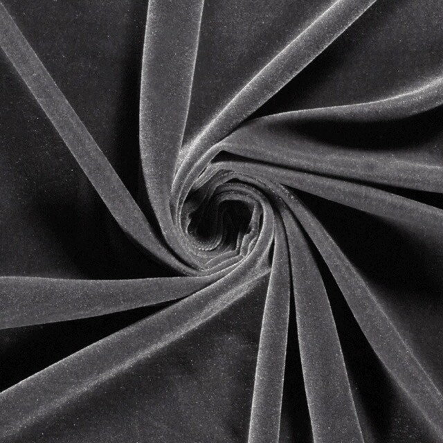 Velvet fabric dark grey