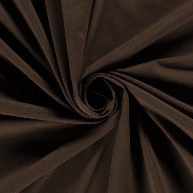 Cotton jersey solid dark brown