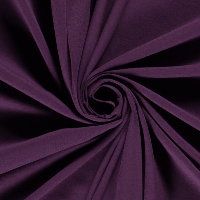 Cotton jersey solid aubergine