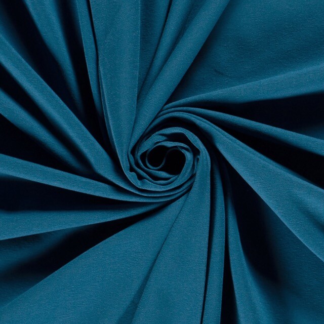 Cotton jersey solid peacock blue
