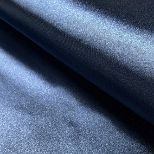 Satin stretch solid navy