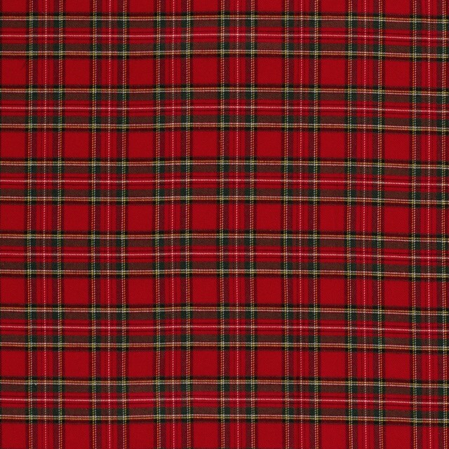 Gabardine stretch tartan red
