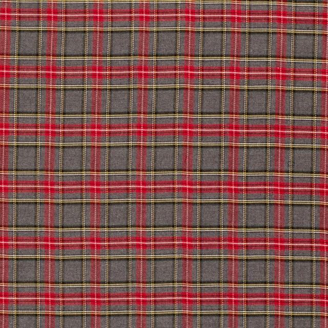 Gabardine stretch tartan grey