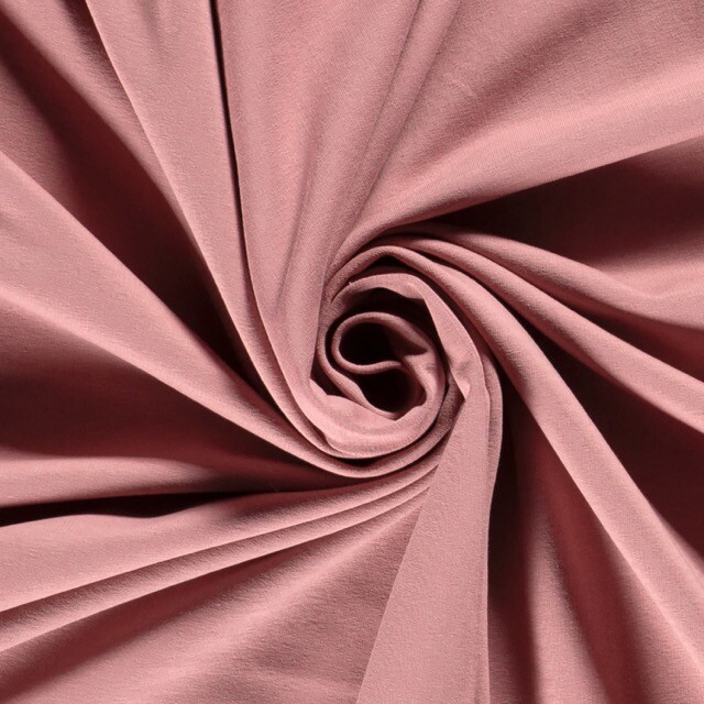 French terry brushed solid old pink