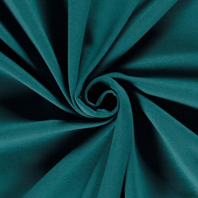 french terry brushed solid petrol