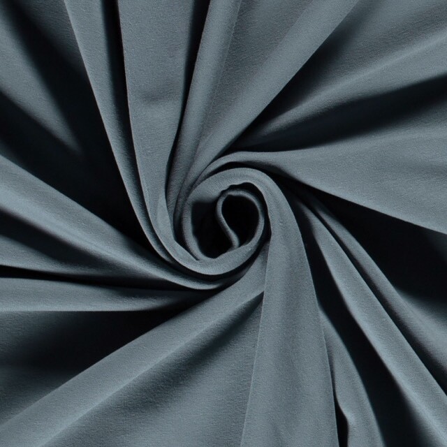 french terry brushed solid steel blue