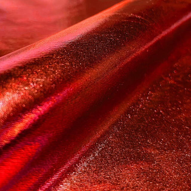Lamé stretch foiled solid red