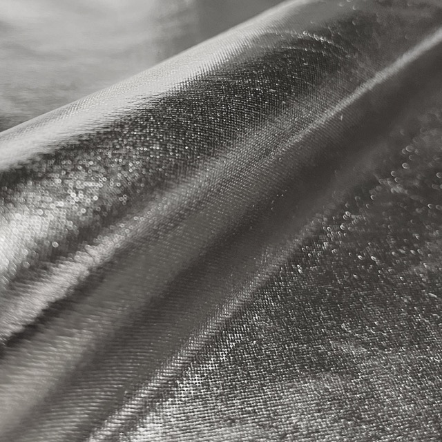 Lamé stretch foiled solid silver