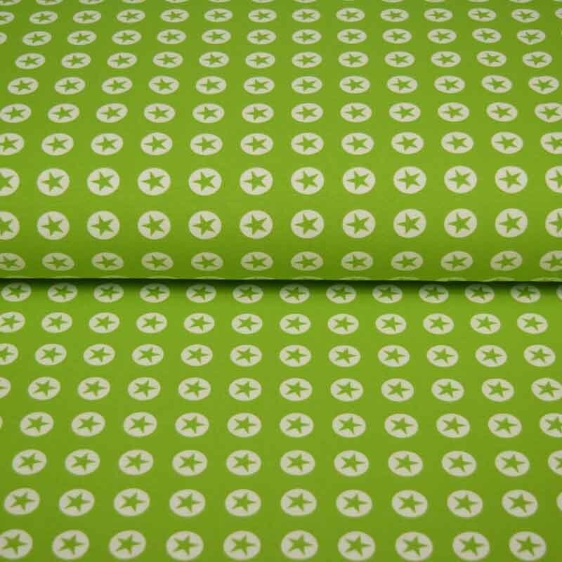 100x150 cm cotton jersey star in circle kiwi