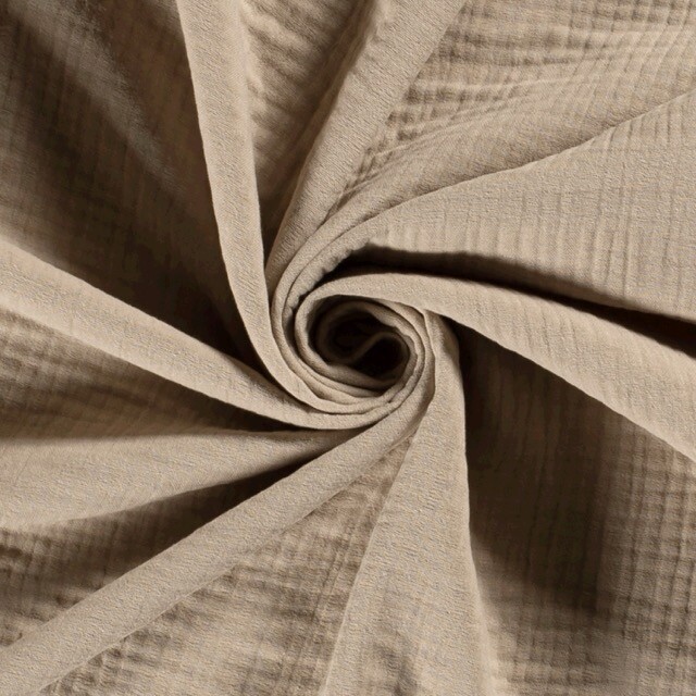 Cotton muslin triple layer solid beige