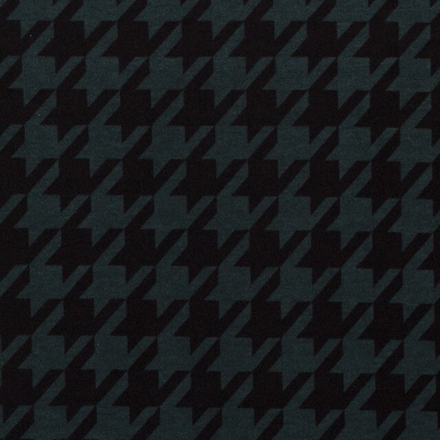 Jersey fabric discharge pied de poule green