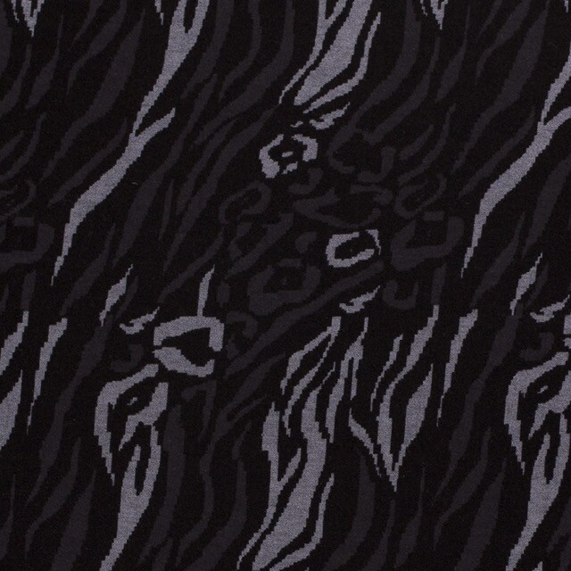 Jersey fabric discharge Animals black