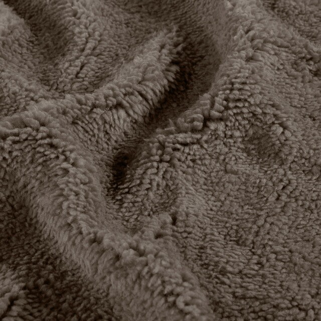 Sherpa fleece solid taupe brown
