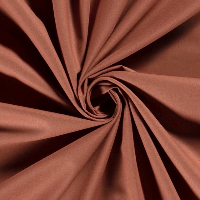 Cotton poplin plain redwood