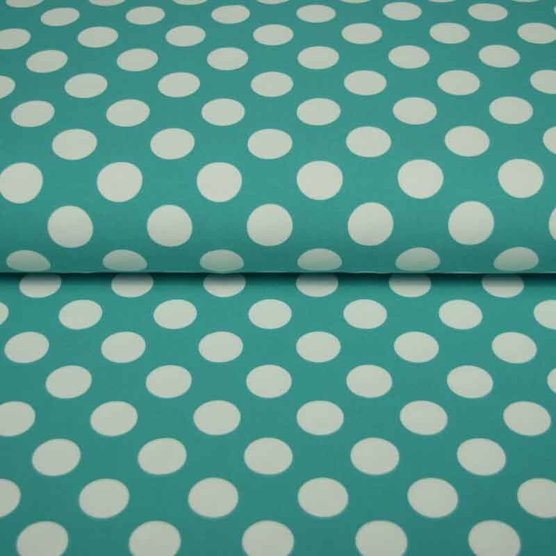 100x150 cm cotton jersey large dots mint