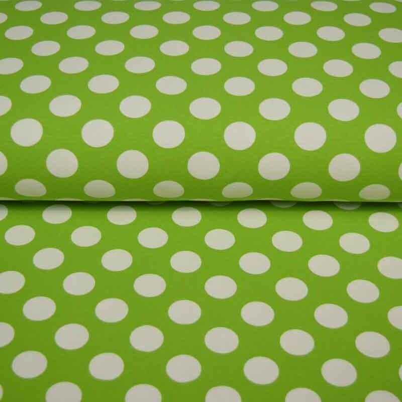 100x150 cm cotton jersey large dots kiwi