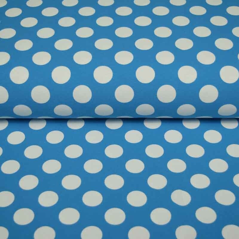 100x150 cm cotton jersey large dots aqua