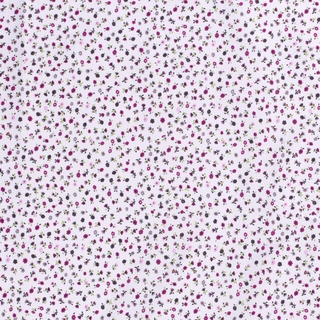 cotton poplin printed flowers light grey