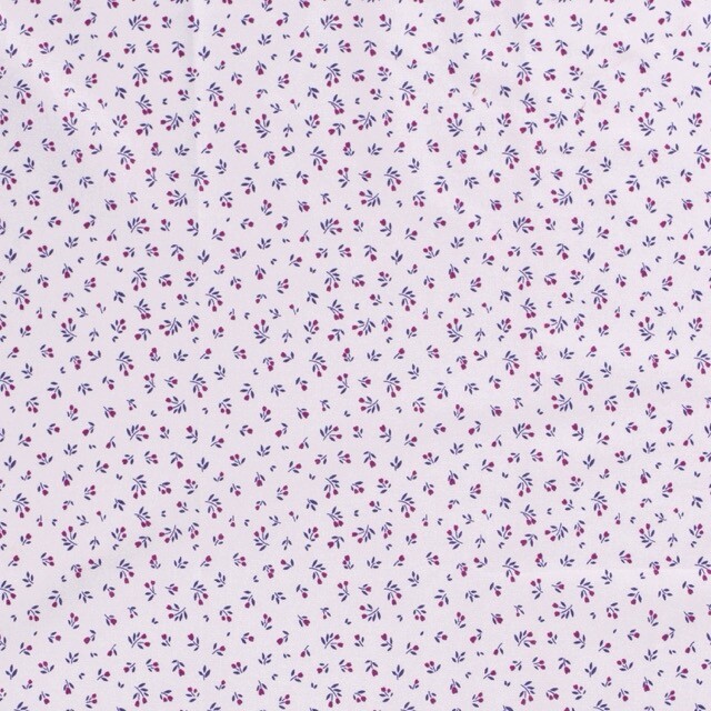 Cotton poplin printed flowers light grey