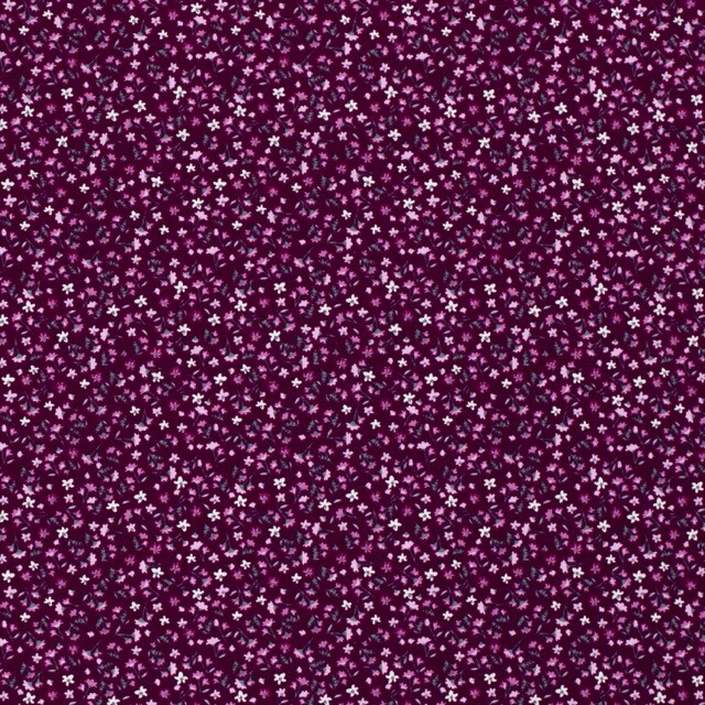 Cotton poplin printed flowers wine-red