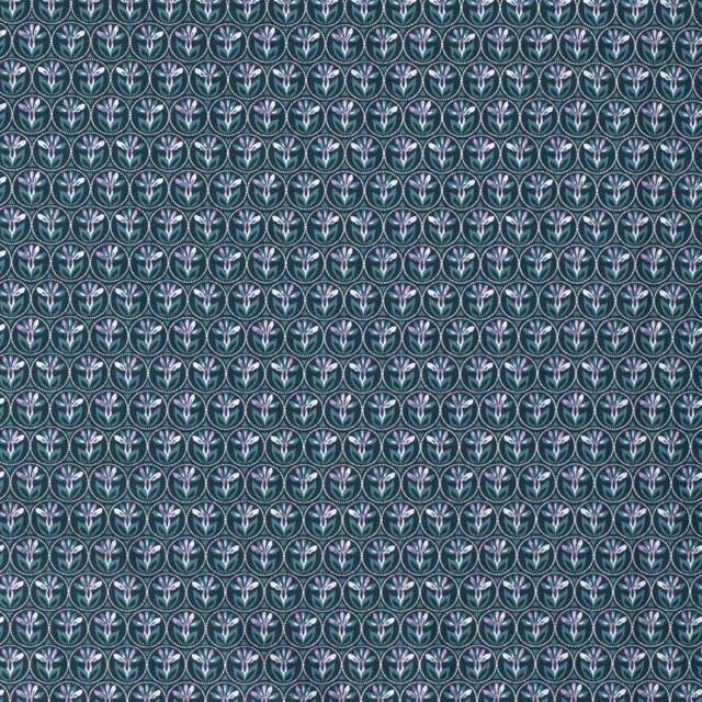 Cotton poplin printed batik petrol